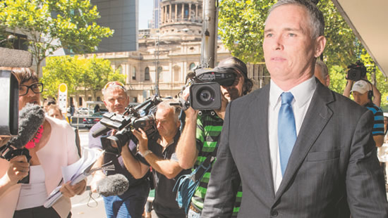 Craig Thomson leaving the Magistrates Court in Melbourne.Source: HeraldSun